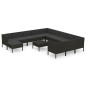 vidaXL 13-tlg. Garten-Lounge-Set mit Auflagen Poly Rattan Schwarz vidaXL 13-tlg. Garten-Lounge-Set mit Auflagen Poly Rattan Schwarz