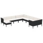 vidaXL 11-tlg. Garten-Lounge-Set mit Auflagen Poly Rattan Schwarz vidaXL 11-tlg. Garten-Lounge-Set mit Auflagen Poly Rattan Schwarz