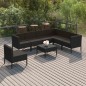 vidaXL 8-tlg. Garten-Lounge-Set mit Auflagen Poly Rattan Schwarz vidaXL 8-tlg. Garten-Lounge-Set mit Auflagen Poly Rattan Schwarz