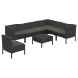 vidaXL 8-tlg. Garten-Lounge-Set mit Auflagen Poly Rattan Schwarz vidaXL 8-tlg. Garten-Lounge-Set mit Auflagen Poly Rattan Schwarz