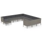 vidaXL 12-tlg. Garten-Lounge-Set mit Auflagen Poly Rattan Grau vidaXL 12-tlg. Garten-Lounge-Set mit Auflagen Poly Rattan Grau