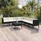 vidaXL 8-tlg. Garten-Lounge-Set mit Auflagen Poly Rattan Schwarz vidaXL 8-tlg. Garten-Lounge-Set mit Auflagen Poly Rattan Schwarz