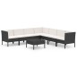 vidaXL 8-tlg. Garten-Lounge-Set mit Auflagen Poly Rattan Schwarz vidaXL 8-tlg. Garten-Lounge-Set mit Auflagen Poly Rattan Schwarz