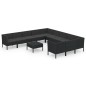 vidaXL 12-tlg. Garten-Lounge-Set mit Auflagen Poly Rattan Schwarz vidaXL 12-tlg. Garten-Lounge-Set mit Auflagen Poly Rattan Schwarz