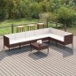 vidaXL 8-tlg. Garten-Lounge-Set mit Auflagen Poly Rattan Braun vidaXL 8-tlg. Garten-Lounge-Set mit Auflagen Poly Rattan Braun
