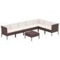 vidaXL 8-tlg. Garten-Lounge-Set mit Auflagen Poly Rattan Braun vidaXL 8-tlg. Garten-Lounge-Set mit Auflagen Poly Rattan Braun