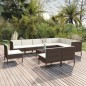 vidaXL 11-tlg. Garten-Lounge-Set mit Auflagen Poly Rattan Braun vidaXL 11-tlg. Garten-Lounge-Set mit Auflagen Poly Rattan Braun