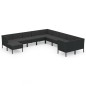 vidaXL 11-tlg. Garten-Lounge-Set mit Auflagen Poly Rattan Schwarz vidaXL 11-tlg. Garten-Lounge-Set mit Auflagen Poly Rattan Schwarz