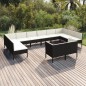 vidaXL 12-tlg. Garten-Lounge-Set mit Auflagen Poly Rattan Schwarz vidaXL 12-tlg. Garten-Lounge-Set mit Auflagen Poly Rattan Schwarz