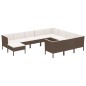 vidaXL 11-tlg. Garten-Lounge-Set mit Auflagen Poly Rattan Braun vidaXL 11-tlg. Garten-Lounge-Set mit Auflagen Poly Rattan Braun