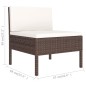 vidaXL 11-tlg. Garten-Lounge-Set mit Auflagen Poly Rattan Braun vidaXL 11-tlg. Garten-Lounge-Set mit Auflagen Poly Rattan Braun