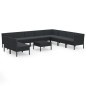 vidaXL 11-tlg. Garten-Lounge-Set mit Auflagen Poly Rattan Schwarz vidaXL 11-tlg. Garten-Lounge-Set mit Auflagen Poly Rattan Schwarz