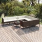 vidaXL 11-tlg. Garten-Lounge-Set mit Auflagen Poly Rattan Braun vidaXL 11-tlg. Garten-Lounge-Set mit Auflagen Poly Rattan Braun