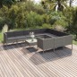 vidaXL 11-tlg. Garten-Lounge-Set mit Auflagen Poly Rattan Grau vidaXL 11-tlg. Garten-Lounge-Set mit Auflagen Poly Rattan Grau