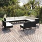 vidaXL 12-tlg. Garten-Lounge-Set mit Auflagen Poly Rattan Schwarz vidaXL 12-tlg. Garten-Lounge-Set mit Auflagen Poly Rattan Schwarz