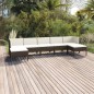 vidaXL 7-tlg. Garten-Lounge-Set mit Auflagen Poly Rattan Braun vidaXL 7-tlg. Garten-Lounge-Set mit Auflagen Poly Rattan Braun