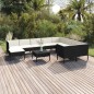 vidaXL 11-tlg. Garten-Lounge-Set mit Auflagen Poly Rattan Schwarz vidaXL 11-tlg. Garten-Lounge-Set mit Auflagen Poly Rattan Schwarz
