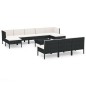 vidaXL 11-tlg. Garten-Lounge-Set mit Auflagen Poly Rattan Schwarz vidaXL 11-tlg. Garten-Lounge-Set mit Auflagen Poly Rattan Schwarz