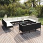 vidaXL 14-tlg. Garten-Lounge-Set mit Auflagen Poly Rattan Schwarz vidaXL 14-tlg. Garten-Lounge-Set mit Auflagen Poly Rattan Schwarz
