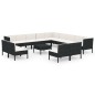 vidaXL 14-tlg. Garten-Lounge-Set mit Auflagen Poly Rattan Schwarz vidaXL 14-tlg. Garten-Lounge-Set mit Auflagen Poly Rattan Schwarz