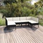 vidaXL 6-tlg. Garten-Lounge-Set mit Auflagen Poly Rattan Schwarz vidaXL 6-tlg. Garten-Lounge-Set mit Auflagen Poly Rattan Schwarz