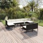 vidaXL 10-tlg. Garten-Lounge-Set mit Auflagen Poly Rattan Schwarz vidaXL 10-tlg. Garten-Lounge-Set mit Auflagen Poly Rattan Schwarz