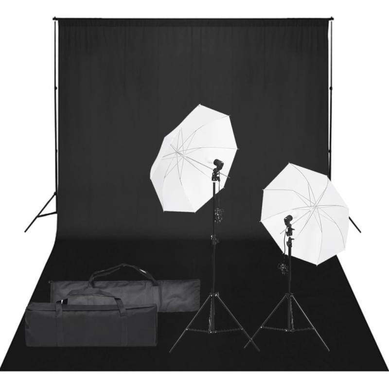 vidaXL Fotostudio-Set mit Beleuchtung und Hintergrund vidaXL Fotostudio-Set mit Beleuchtung und Hintergrund