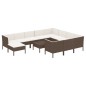 vidaXL 12-tlg. Garten-Lounge-Set mit Auflagen Poly Rattan Braun vidaXL 12-tlg. Garten-Lounge-Set mit Auflagen Poly Rattan Braun