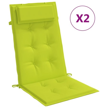 vidaXL Hochlehner-Auflagen 2 Stk. Neongrün Oxford-Gewebe