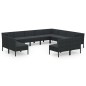 vidaXL 12-tlg. Garten-Lounge-Set mit Auflagen Poly Rattan Schwarz vidaXL 12-tlg. Garten-Lounge-Set mit Auflagen Poly Rattan Schwarz