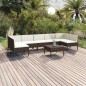 vidaXL 8-tlg. Garten-Lounge-Set mit Auflagen Poly Rattan Braun vidaXL 8-tlg. Garten-Lounge-Set mit Auflagen Poly Rattan Braun