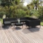 vidaXL 11-tlg. Garten-Lounge-Set mit Auflagen Poly Rattan Schwarz vidaXL 11-tlg. Garten-Lounge-Set mit Auflagen Poly Rattan Schwarz