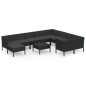 vidaXL 11-tlg. Garten-Lounge-Set mit Auflagen Poly Rattan Schwarz vidaXL 11-tlg. Garten-Lounge-Set mit Auflagen Poly Rattan Schwarz