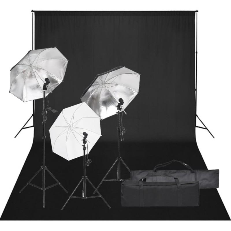 vidaXL Fotostudio-Set mit Beleuchtung und Hintergrund vidaXL Fotostudio-Set mit Beleuchtung und Hintergrund