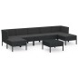 vidaXL 8-tlg. Garten-Lounge-Set mit Auflagen Poly Rattan Schwarz vidaXL 8-tlg. Garten-Lounge-Set mit Auflagen Poly Rattan Schwarz