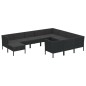 vidaXL 11-tlg. Garten-Lounge-Set mit Auflagen Poly Rattan Schwarz vidaXL 11-tlg. Garten-Lounge-Set mit Auflagen Poly Rattan Schwarz