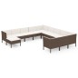 vidaXL 12-tlg. Garten-Lounge-Set mit Auflagen Poly Rattan Braun vidaXL 12-tlg. Garten-Lounge-Set mit Auflagen Poly Rattan Braun