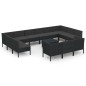 vidaXL 14-tlg. Garten-Lounge-Set mit Auflagen Poly Rattan Schwarz vidaXL 14-tlg. Garten-Lounge-Set mit Auflagen Poly Rattan Schwarz