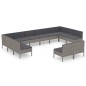 vidaXL 12-tlg. Garten-Lounge-Set mit Auflagen Poly Rattan Grau vidaXL 12-tlg. Garten-Lounge-Set mit Auflagen Poly Rattan Grau