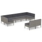 vidaXL 9-tlg. Garten-Lounge-Set mit Auflagen Poly Rattan Grau vidaXL 9-tlg. Garten-Lounge-Set mit Auflagen Poly Rattan Grau