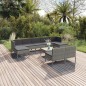 vidaXL 10-tlg. Garten-Lounge-Set mit Auflagen Poly Rattan Grau vidaXL 10-tlg. Garten-Lounge-Set mit Auflagen Poly Rattan Grau