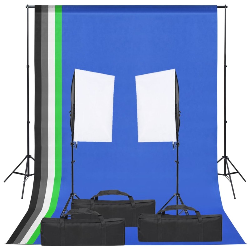 vidaXL Fotostudio-Set mit Beleuchtung und Hintergrund vidaXL Fotostudio-Set mit Beleuchtung und Hintergrund