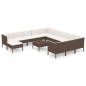 vidaXL 13-tlg. Garten-Lounge-Set mit Auflagen Poly Rattan Braun vidaXL 13-tlg. Garten-Lounge-Set mit Auflagen Poly Rattan Braun