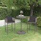 vidaXL 3-tlg. Gartenbar-Set mit Kissen Poly Rattan Grau vidaXL 3-tlg. Gartenbar-Set mit Kissen Poly Rattan Grau