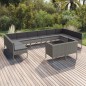 vidaXL 12-tlg. Garten-Lounge-Set mit Auflagen Poly Rattan Grau vidaXL 12-tlg. Garten-Lounge-Set mit Auflagen Poly Rattan Grau
