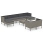 vidaXL 10-tlg. Garten-Lounge-Set mit Auflagen Poly Rattan Grau vidaXL 10-tlg. Garten-Lounge-Set mit Auflagen Poly Rattan Grau