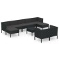 vidaXL 10-tlg. Garten-Lounge-Set mit Auflagen Poly Rattan Schwarz vidaXL 10-tlg. Garten-Lounge-Set mit Auflagen Poly Rattan Schwarz