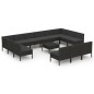 vidaXL 14-tlg. Garten-Lounge-Set mit Auflagen Poly Rattan Schwarz vidaXL 14-tlg. Garten-Lounge-Set mit Auflagen Poly Rattan Schwarz