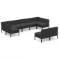 vidaXL 9-tlg. Garten-Lounge-Set mit Auflagen Poly Rattan Schwarz vidaXL 9-tlg. Garten-Lounge-Set mit Auflagen Poly Rattan Schwarz