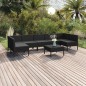 vidaXL 8-tlg. Garten-Lounge-Set mit Auflagen Poly Rattan Schwarz vidaXL 8-tlg. Garten-Lounge-Set mit Auflagen Poly Rattan Schwarz